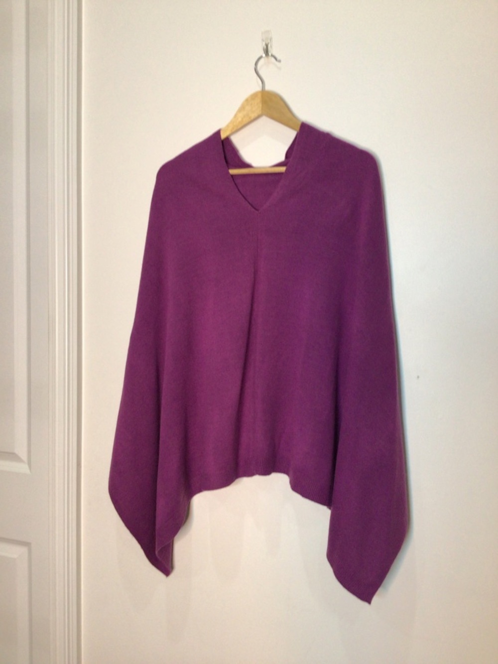 Women’s Plum Draped Poncho Sweater - Picture 5 of 9